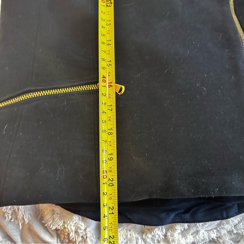 Zara Velvet Like Moto Bomber Collarless Jacket w/ Gold Zipper & Stud Detail sz M - Picture 14 of 16